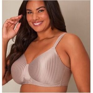 Playtex Secrets All Over Smoothing Wirefree Bra Pink Striped 40DDD NEW US4707